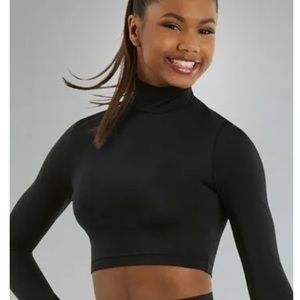 LS Crop Top Black and Side Stripe Zipper Harem Pant White Size SA